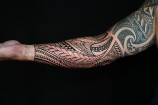 Joshawa Elsas · Arm Sleeves — Polynesian tattoo by IslandTAT San Diego