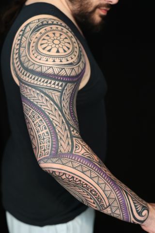 Joshawa Elsas · Arm Sleeves — Polynesian tattoo by IslandTAT San Diego