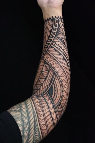 Joshawa Elsas · Arm Sleeves — Polynesian tattoo by IslandTAT San Diego