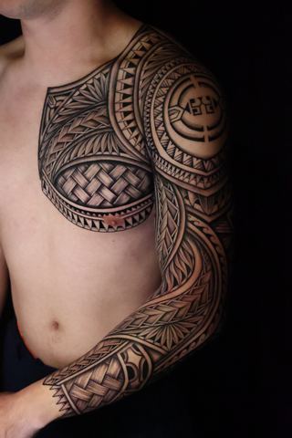 Joshawa Elsas · Arm Sleeves — Polynesian tattoo by IslandTAT San Diego