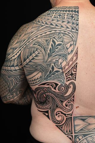 Joshawa Elsas · Back Pieces — Polynesian tattoo by IslandTAT San Diego