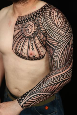 Joshawa Elsas · Chest Pieces — Polynesian tattoo by IslandTAT San Diego