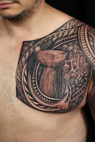 Joshawa Elsas · Chest Pieces — Polynesian tattoo by IslandTAT San Diego