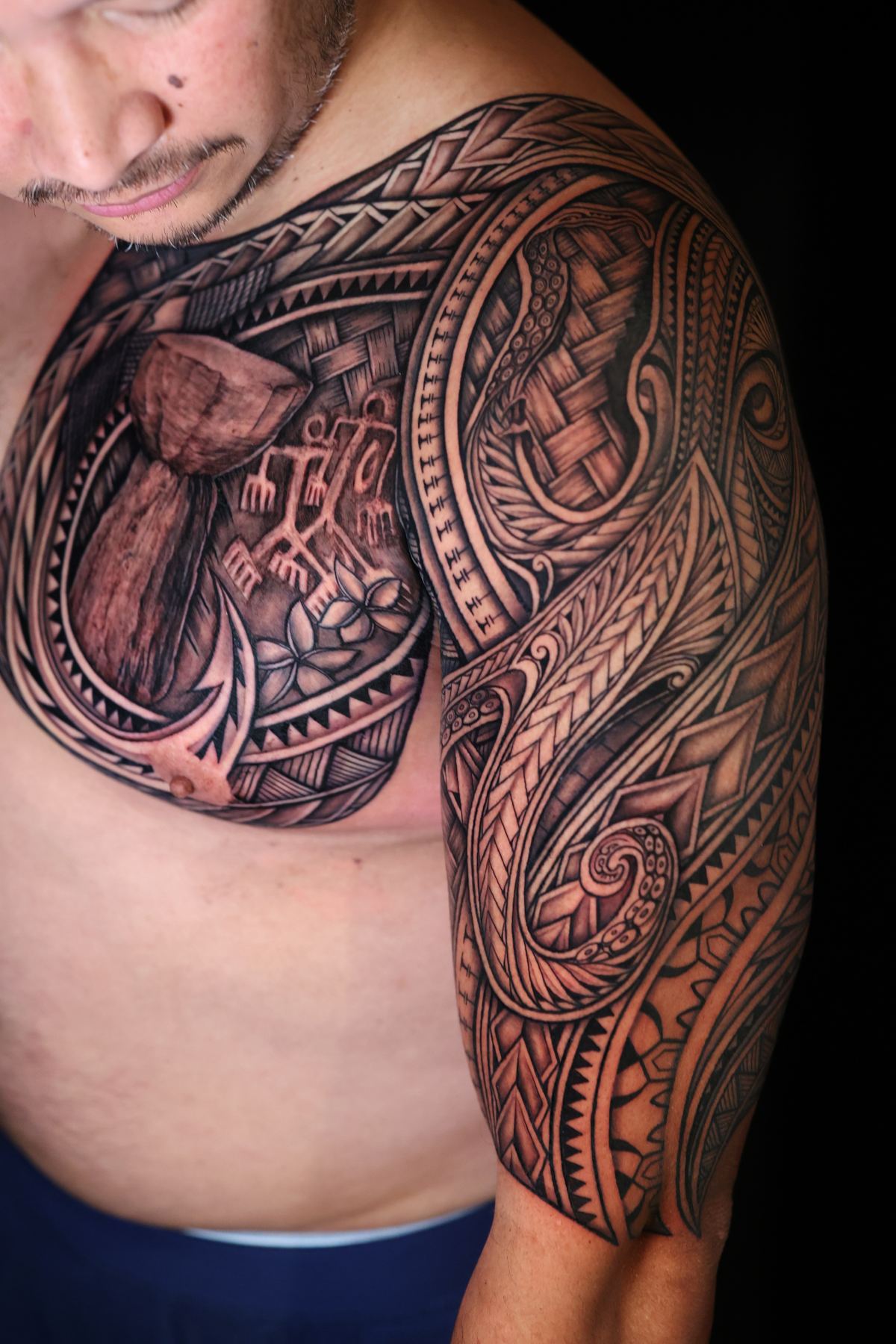 Custom Polynesian tattoo tattoo in San Diego by IslandTAT