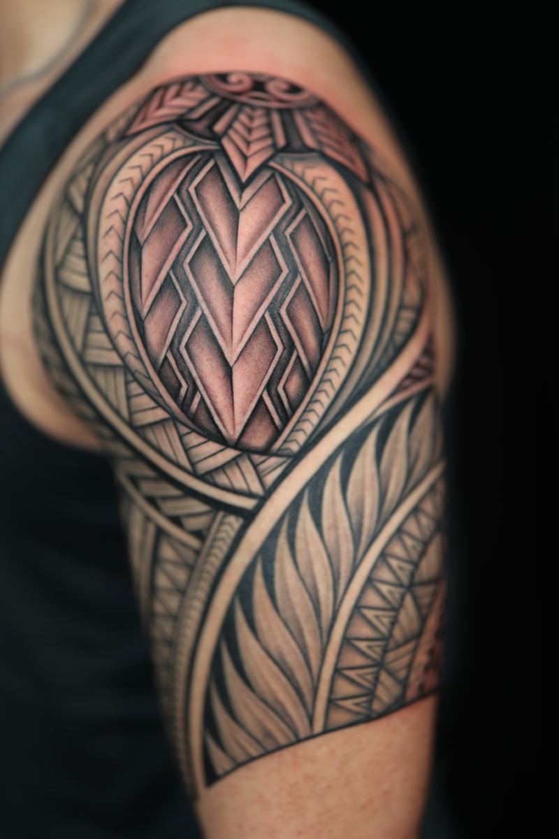 Polynesian half sleeves tattoo by Joshawa Elsas – IslandTAT San Diego