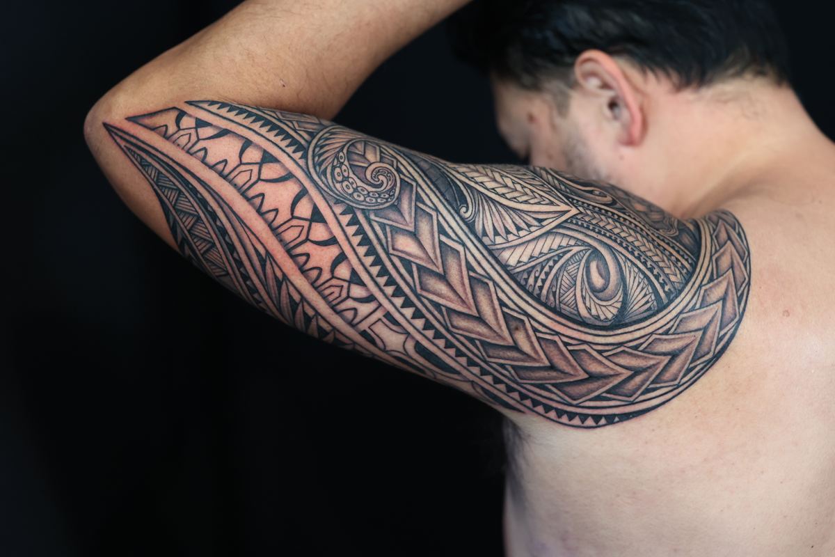 Custom Polynesian tattoo tattoo in San Diego by IslandTAT