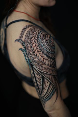 Joshawa Elsas · Half Sleeves — Polynesian tattoo by IslandTAT San Diego