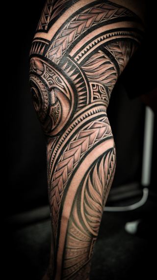 Joshawa Elsas · Leg Sleeves — Polynesian tattoo by IslandTAT San Diego