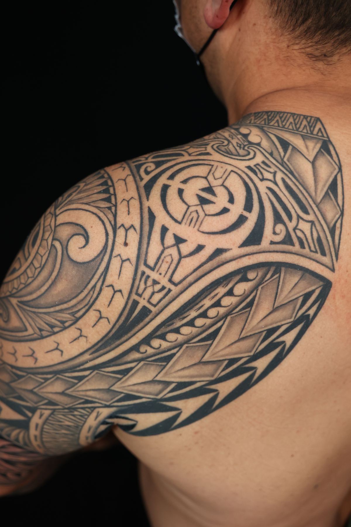 Custom Polynesian tattoo tattoo in San Diego by IslandTAT (healed)