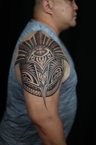 Joshawa Elsas · Shoulder Tattoos — Polynesian tattoo by IslandTAT San Diego